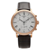  Shop Authentic Tissot Carson Premium Chronograph Silver Dial Brown Leather Strap Watch For Men - T122.417.36.033.00 - Luxxuri