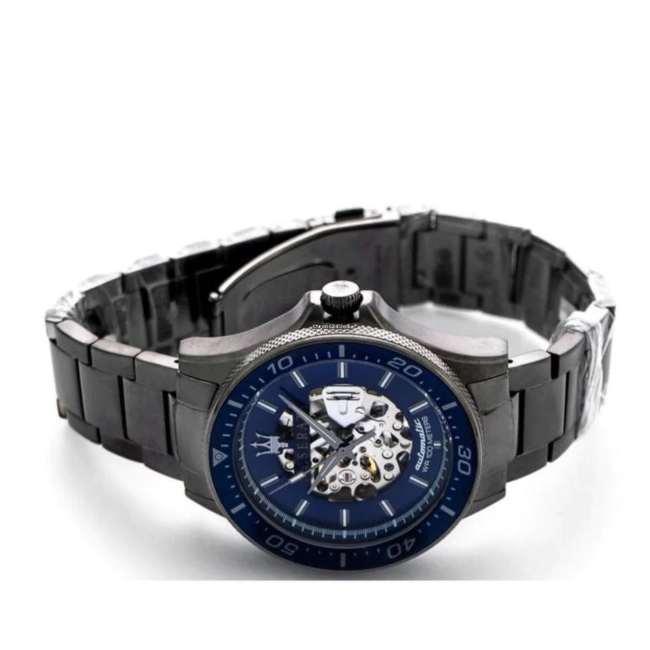 Maserati SFIDA Automatic Blue Dial Silver Steel Strap Watch For Men - R8823140001
