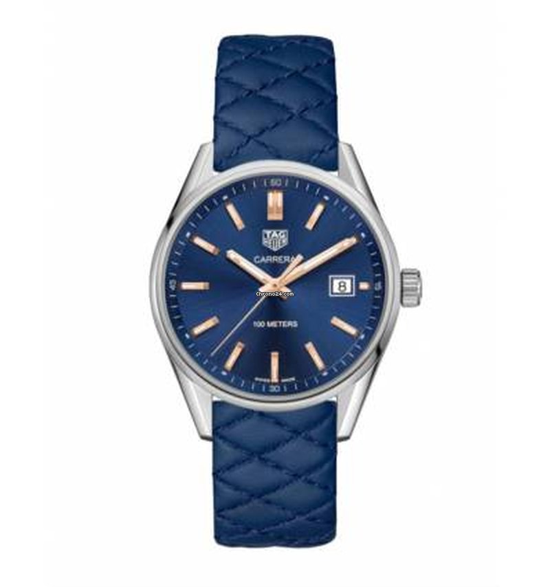  Shop Authentic Tag Heuer Carrera Quartz Blue Dial Blue Calfskin Leather Strap Watch for Women - WAR1112.FC6391 - Luxxuri