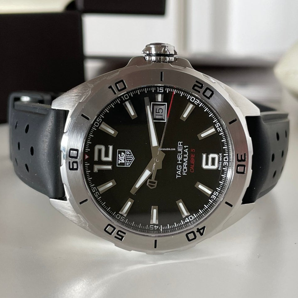  Shop Authentic Tag Heuer Formula 1 Automatic Black Dial Black Rubber Strap Watch for Men - WAZ2113.FT8023 - Luxxuri