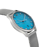  Shop Authentic Gucci G-Timeless Turquiose Mother of Pearl Dial Silver Mesh Bracelet Watch For Women - YA1264039 - Luxxuri