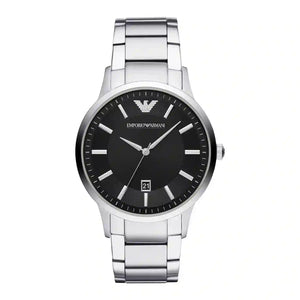  Shop Authentic Emporio Armani Renato Quartz Black Dial Silver Steel Strap Watch For Men - AR11181 - Luxxuri