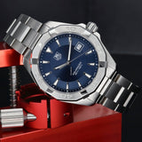  Shop Authentic Tag Heuer Aquaracer Quartz Blue Dial Silver Steel Strap Watch for Men - WAY1112.BA0928 - Luxxuri