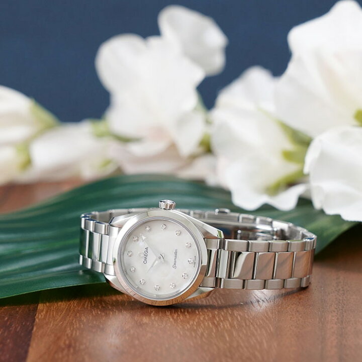  Shop Authentic Omega Seamaster Aqua Terra Quartz Diamonds Mother of Pearl Dial Silver Steel Strap Watch for Women - 220.10.28.60.55.001 - Luxxuri