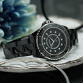  Shop Authentic Chanel J12 Quartz Diamonds Black Dial Black Steel Strap Watch for Women - J12 H5701 - Luxxuri