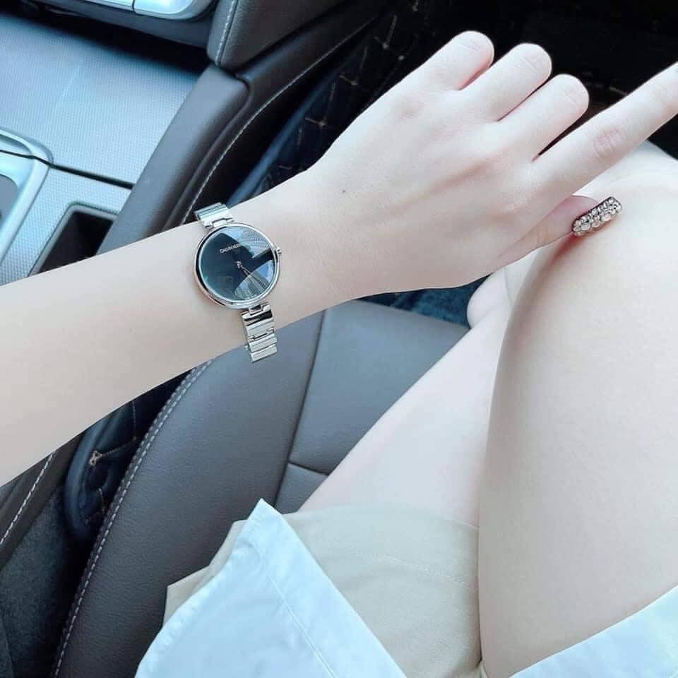  Shop Authentic Calvin Klein Wavy Black Dial Silver Steel Strap Watch for Women - K9U23141 - Luxxuri