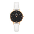  Shop Authentic Daniel Wellington Classic Petite Bondi Black Dial White Leather Strap Watch For Women - DW00100285 - Luxxuri