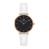  Shop Authentic Daniel Wellington Classic Petite Bondi Black Dial White Leather Strap Watch For Women - DW00100285 - Luxxuri