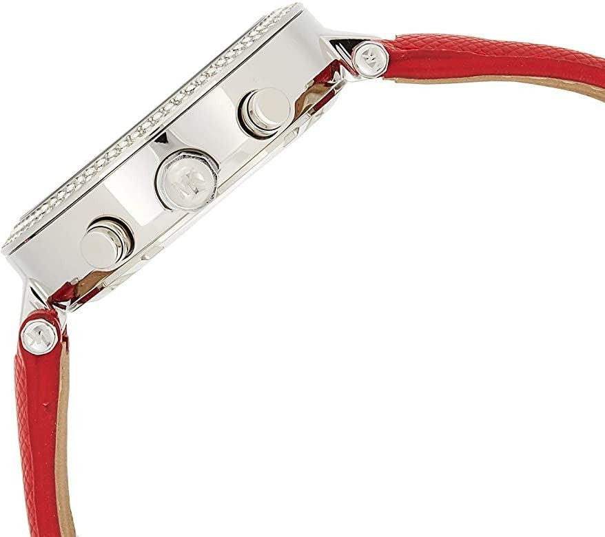  Shop Authentic Michael Kors Parker Silver Dial Red Leather Strap Watch for Women - MK2278 - Luxxuri