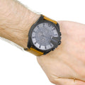  Shop Authentic Diesel Mega Chief Grey Dial Brown Leather Strap Watch For Men - DZ4463 - Luxxuri