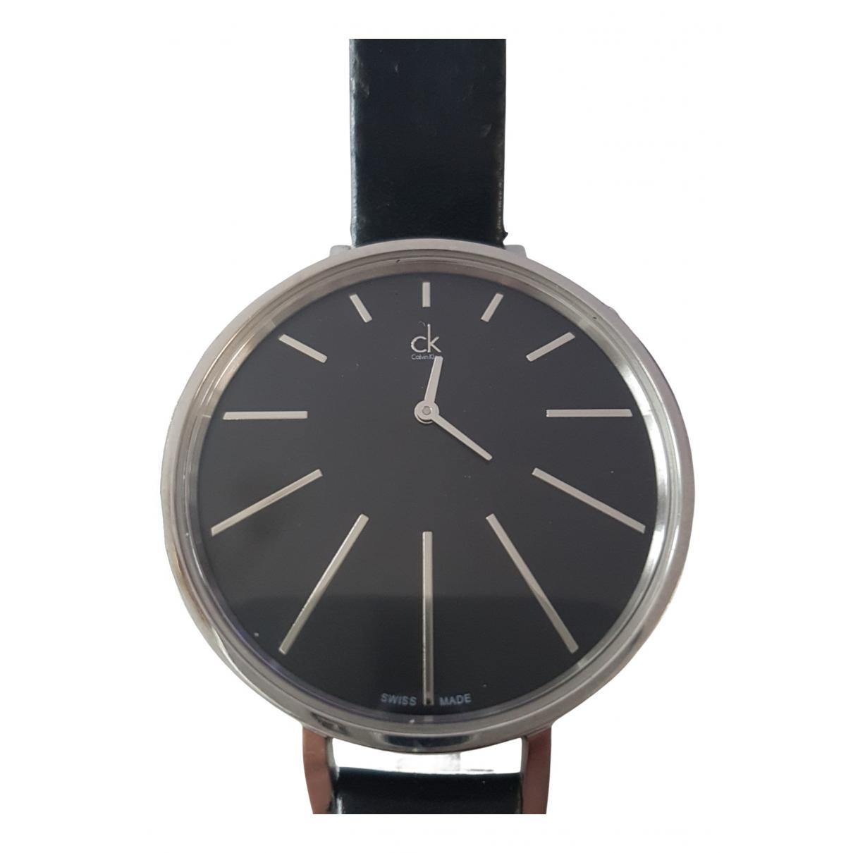  Shop Authentic Calvin Klein Equal Black Dial Black Leather Strap Watch for Women - K3E231C1 - Luxxuri