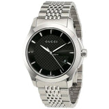  Shop Authentic Gucci G Timeless Black Dial Silver Steel Strap Watch For Men - YA126402 - Luxxuri