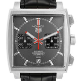  Shop Authentic Tag Heuer Monaco Calibre 12 Final Edition Chronograph Grey Dial Black Leather Strap Watch for Men - CAW211J.FC6476 - Luxxuri