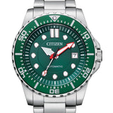  Shop Authentic Citizen Promaster Mechanical Green Dial Silver Steel Strap Watch For Men - NJ0129-87X - Luxxuri