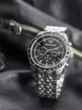  Shop Authentic Emporio Armani Tazio Chronograph Black Dial Silver Steel Strap Watch For Men - AR5988 - Luxxuri