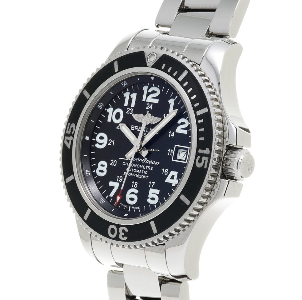  Shop Authentic Breitling Superocean II 42mm Calibre 17 Automatic Mens Watch - A17365C9 - Luxxuri