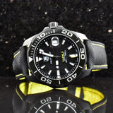  Shop Authentic Tag Heuer Aquaracer Calibre 5 Automatic Black Dial Black Nylon Strap Watch for Men - WAY218A.FC6362 - Luxxuri