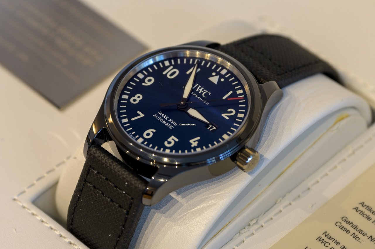  Shop Authentic IWC Pilot’s Watch Mark XVIII Edition “Laureus Sport for Good Foundation" Blue Dial Black Nylon Strap Watch for Men - IW324703 - Luxxuri