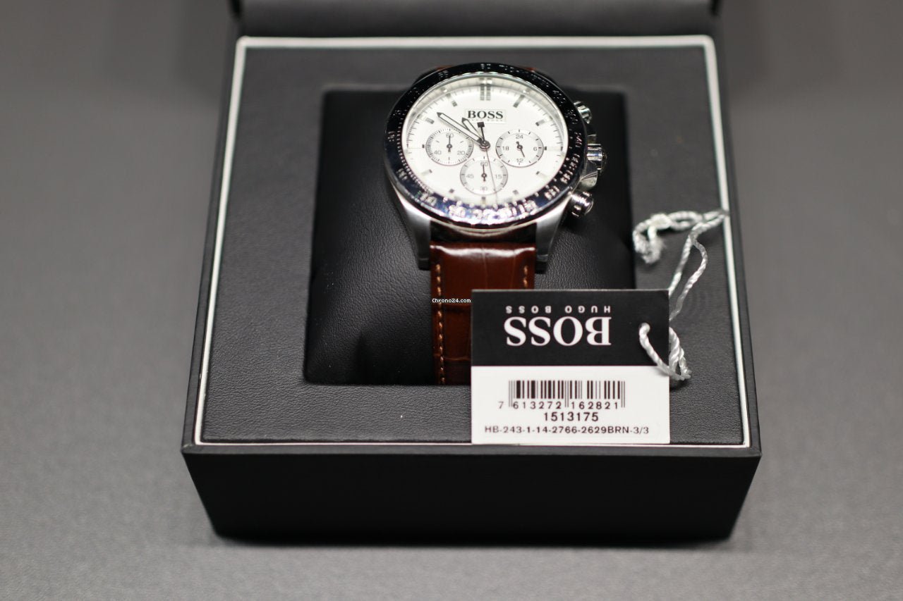  Shop Authentic Hugo Boss Ikon White Dial Brown Leather Strap Watch for Men - 1513175 - Luxxuri