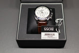  Shop Authentic Hugo Boss Ikon White Dial Brown Leather Strap Watch for Men - 1513175 - Luxxuri
