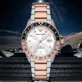  Shop Authentic Emporio Armani Sea Explorer GMT Quartz White Dial Two Tone Steel Strap Watch For Men - AR11591 - Luxxuri