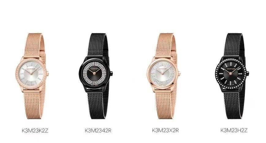  Shop Authentic Calvin Klein Minimal Diamonds Black Dial Black Mesh Bracelet Watch for Women - K3M2342R - Luxxuri