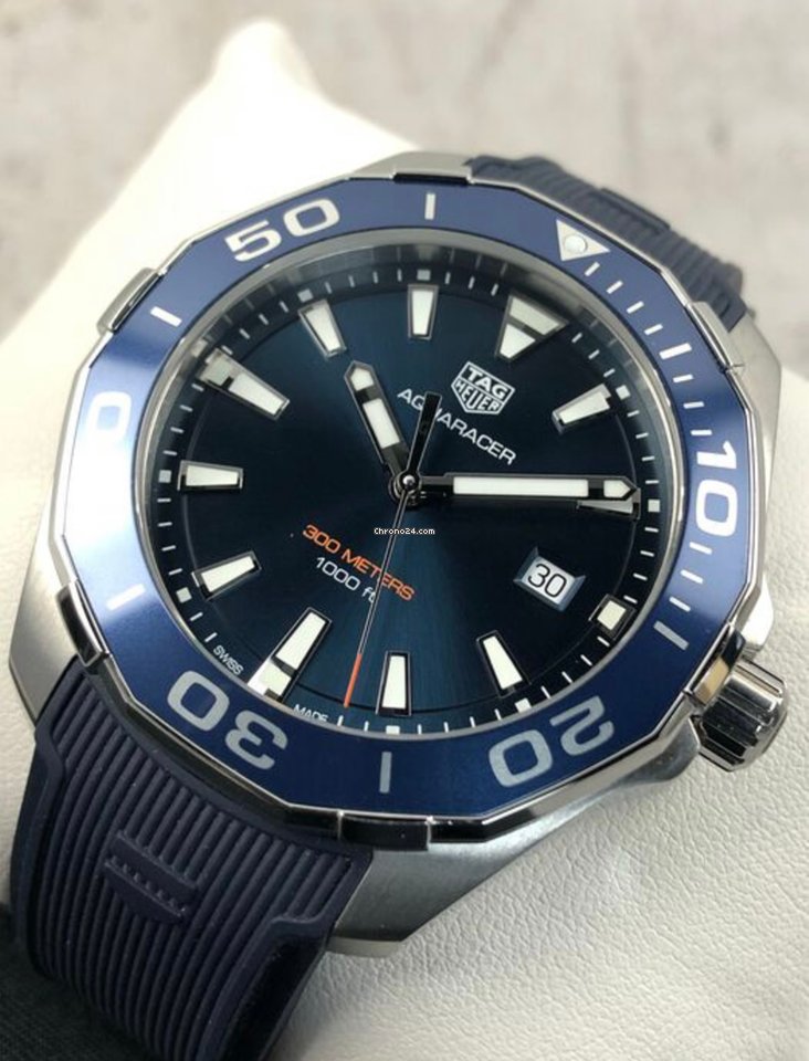  Shop Authentic Tag Heuer Aquaracer Quartz Blue Dial Blue Rubber Strap Watch for Men -  WAY101C.FC6153 - Luxxuri