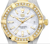  Shop Authentic Tag Heuer Aquaracer Diamonds Mother of Pearl Dial Two Tone Steel Strap Watch for Women - WBD1321.BB0320 - Luxxuri