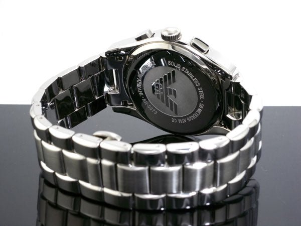  Shop Authentic Emporio Armani Valente Chronograph Black Dial Silver Stainless Steel Watch For Men - AR0673 - Luxxuri