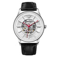 Shop Authentic Emporio Armani Meccanico Silver Skeleton Dial Black Leather Strap Watch For Men - AR2072 - Luxxuri