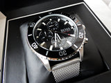  Shop Authentic Hugo Boss Admiral Black Dial Silver Mesh Bracelet Watch for Men - 1513904 - Luxxuri