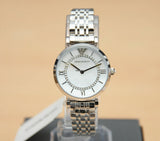  Shop Authentic Emporio Armani Gianni T-Bar Mother of Pearl Dial Silver Stainless Steel Watch For Women - AR1908 - Luxxuri