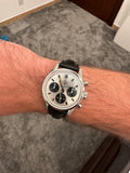  Shop Authentic Tag Heuer Carrera Chronograph 60th Anniversary Silver Dial Black Leather Strap Watch for Men - CBK221H.FC8317 - Luxxuri