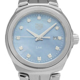  Shop Authentic Tag Heuer Link Quartz Diamonds Blue Mother of Pearl Dial Silver Steel Strap Watch for Women - WBC1313.BA0600 - Luxxuri