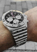  Shop Authentic Breitling Chronomat B01 42mm Black Dial Silver Steel Strap Watch for Men - AB0134101B1A1 - Luxxuri