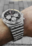  Shop Authentic Breitling Chronomat B01 42mm Black Dial Silver Steel Strap Watch for Men - AB0134101B1A1 - Luxxuri