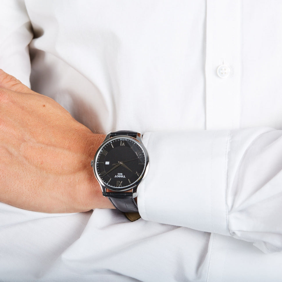  Shop Authentic Tissot T Classic Tradition Black Dial Black Leather Strap Watch For Men - T063.610.16.057.00 - Luxxuri