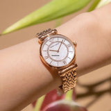  Shop Authentic Emporio Armani Gianni T Bar Mother of Pearl Rose Gold Stainless Steel Strap Watch For Women - AR1909 - Luxxuri