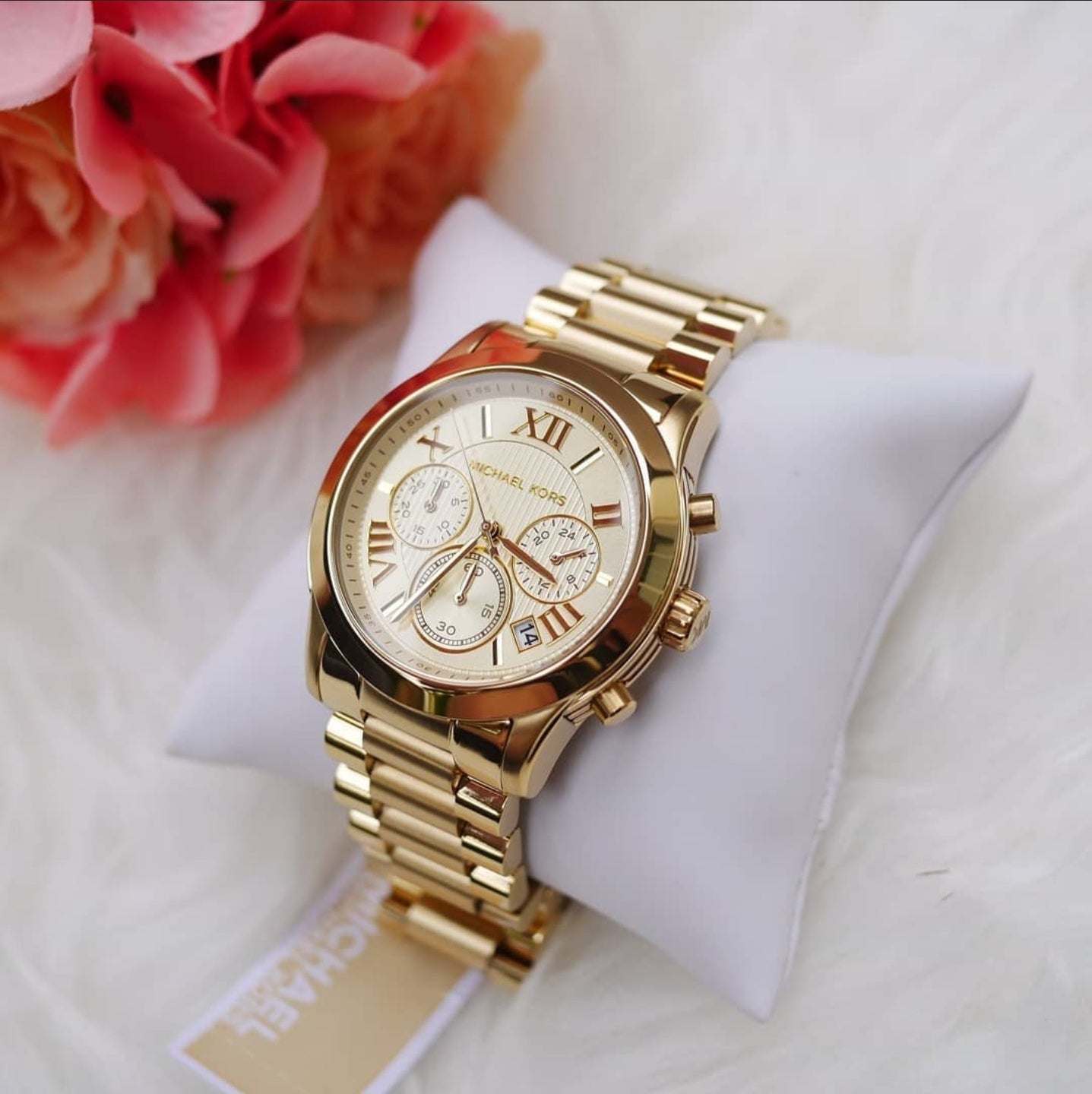 Michael Kors Cooper Gold Dial Gold Steel Strap Watch for Women - MK6274