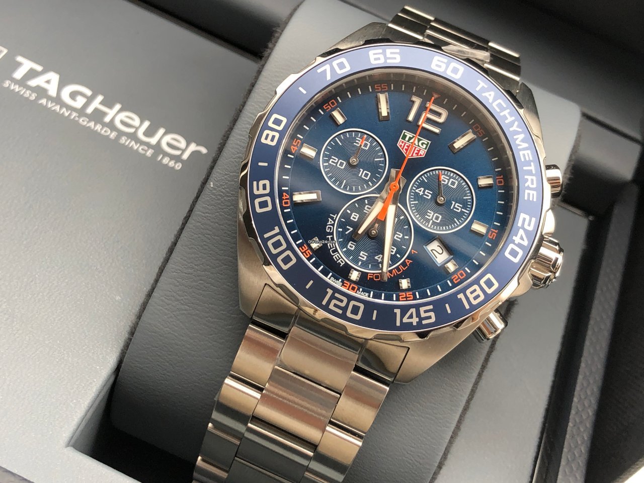 Tag Heuer Formula 1 Chronograph Blue Dial Silver Steel Strap Watch for Men - CAZ1014.BA0842