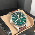  Shop Authentic IWC Pilot's Watch Chronograph Edition Racing Green 43mm Green Dial Brown Leather Strap Watch for Men - IW377726 - Luxxuri