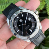  Shop Authentic Tag Heuer Aquaracer Quartz Black Dial Black Rubber Strap Watch for Men - WAY1110.FT8021 - Luxxuri