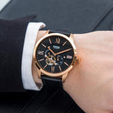  Shop Authentic Fossil Townsman Automatic Black Dial Black Leather Strap Watch for Men - ME3170 - Luxxuri