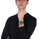  Shop Authentic Fossil FB-03 Chronograph Blue Dial Silver Steel Strap Watch for Men - FS5724 - Luxxuri