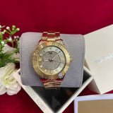 Shop Authentic Michael Kors Runway Three-Hand Gold Dial Gold Steel Strap Watch For Women - MK6911 - Luxxuri