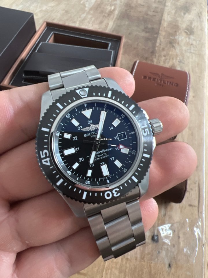 Shop Authentic Breitling Superocean II Special 44mm Black Dial Silver Steel Strap Watch for Men - Y1739310/BF45/162A - Luxxuri