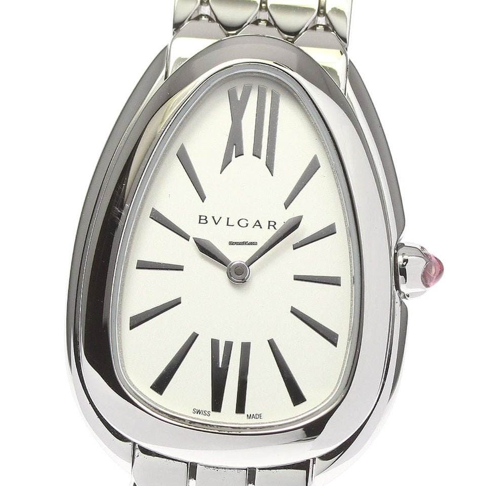 Bvlgari Serpenti Seduttori Quartz White Dial Silver Steel Strap Watch for Women - SERPENTI103141