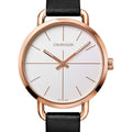  Shop Authentic Calvin Klein Even White Dial Black Leather Strap Watch for Women - K7B236C6 - Luxxuri
