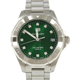  Shop Authentic Tag Heuer Aquaracer Diamonds Emerald Green Dial Silver Steel Strap Watch for Women - WBD1316.BA0740 - Luxxuri