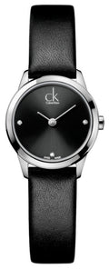  Shop Authentic Calvin Klein Minimal Black Dial Black Leather Strap Watch for Women - K3M231CS - Luxxuri